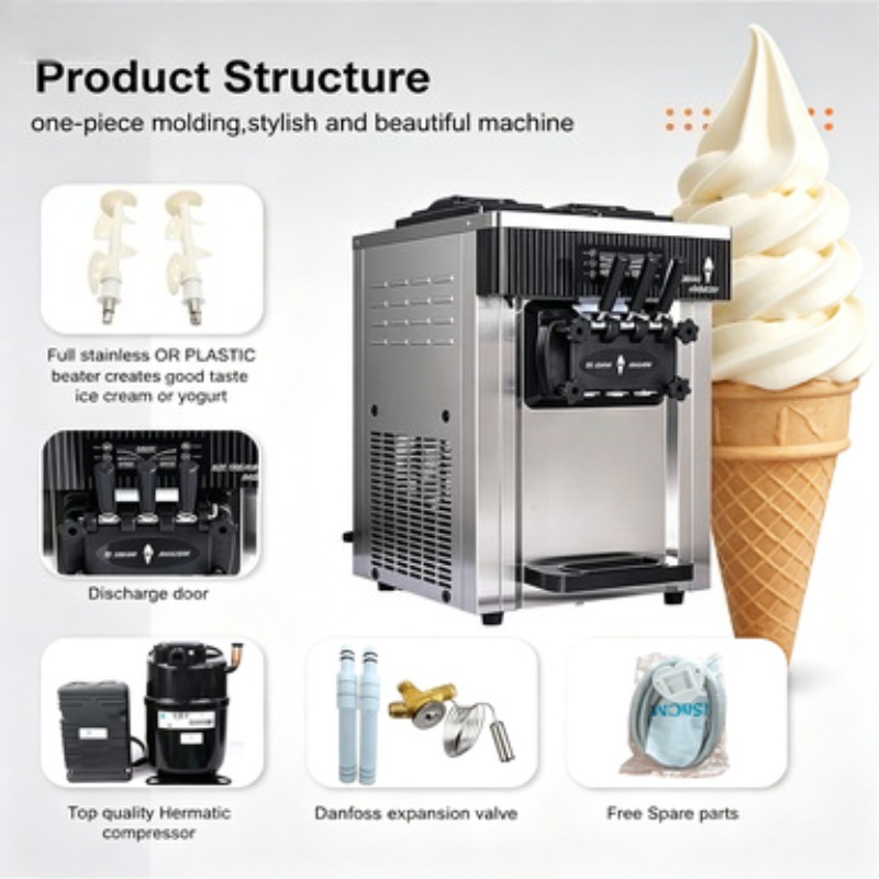 Soft Serve Ice Cream Machine - 20-28L/h Floor Standing Ice Cream Machine