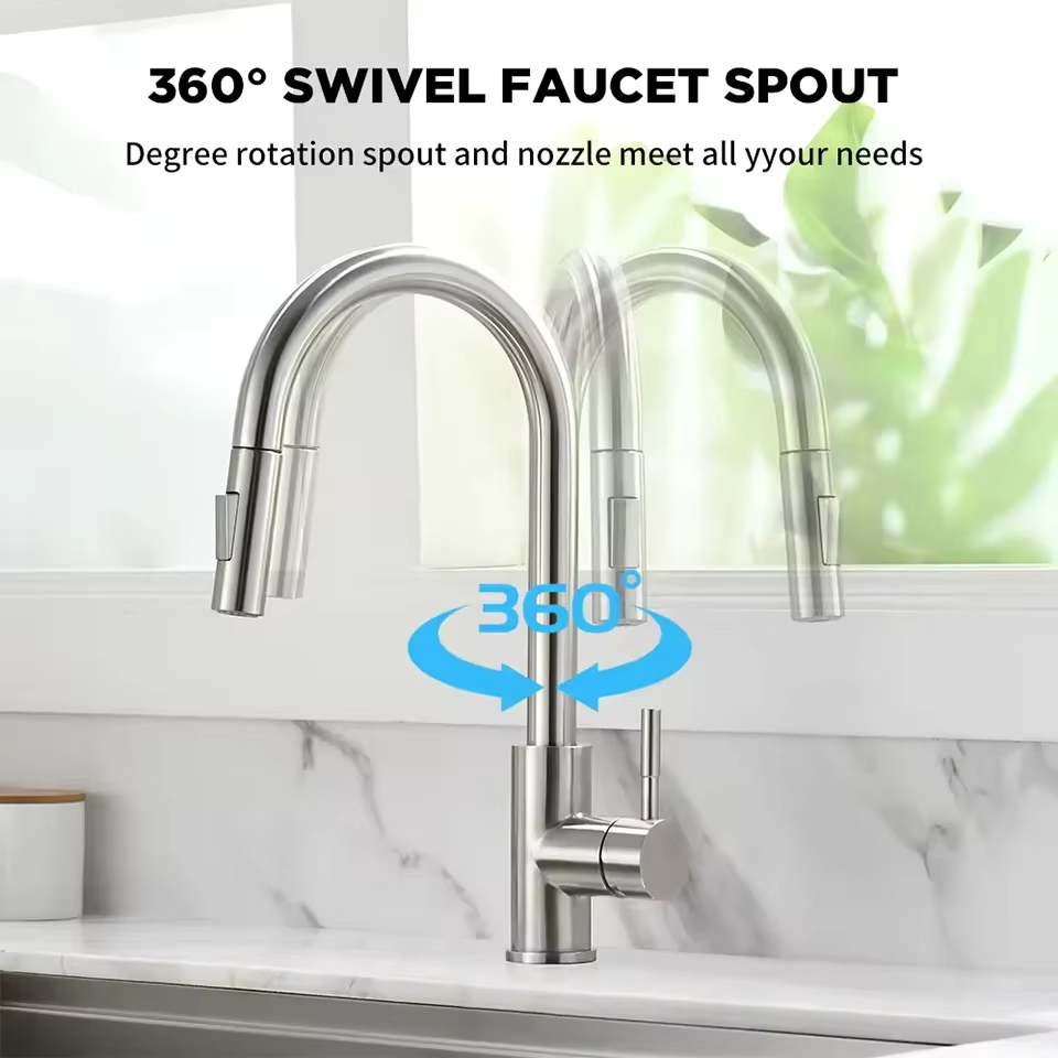 Black Silver Kitchen Faucet, D - đánh giá và giá Commercial Kitchen Mixer Tap