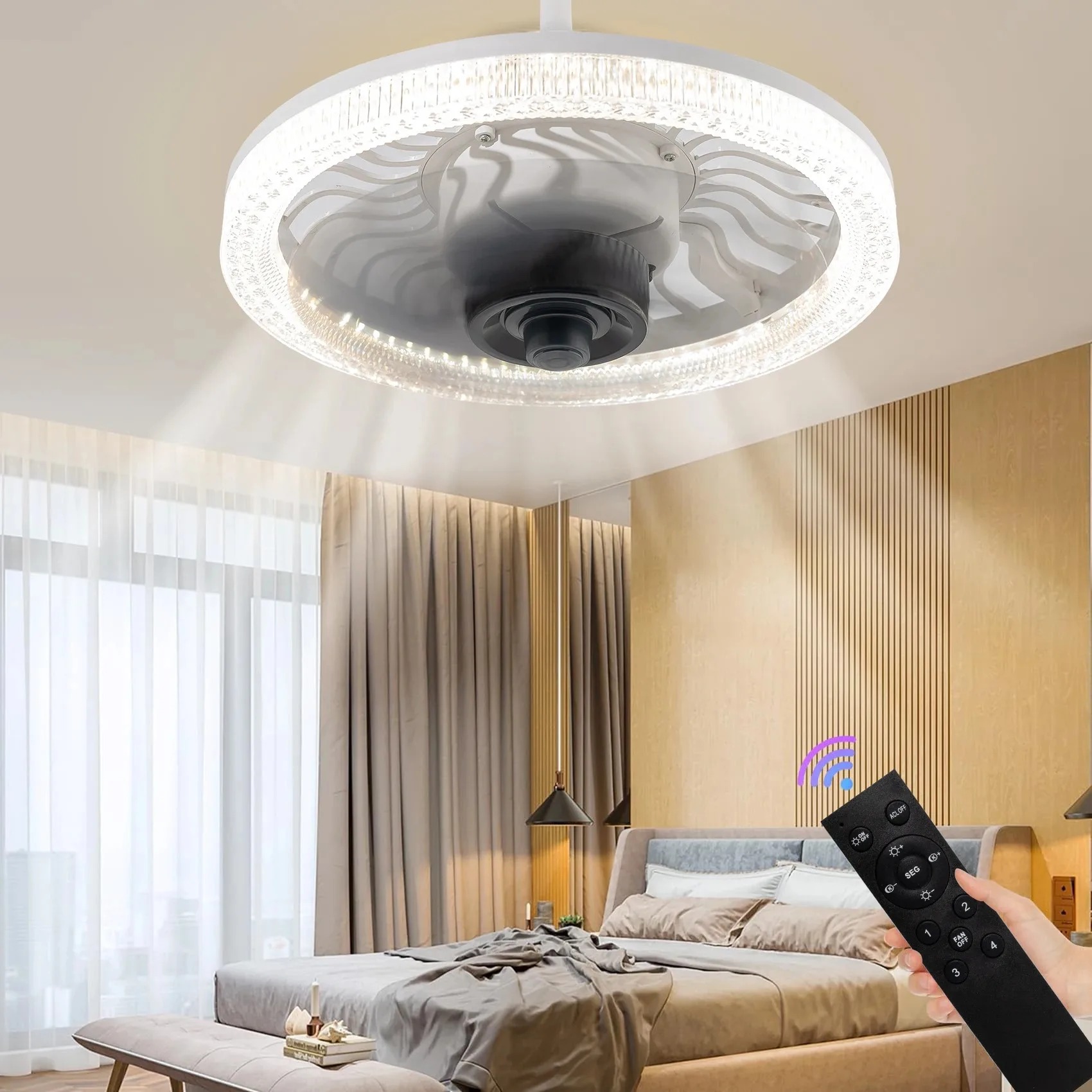 Smart LED Ceiling Fan Light wi - đánh giá và giá Commercial Kitchen Lights